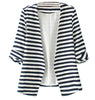 Striped Long Sleeve Fitted Blazer