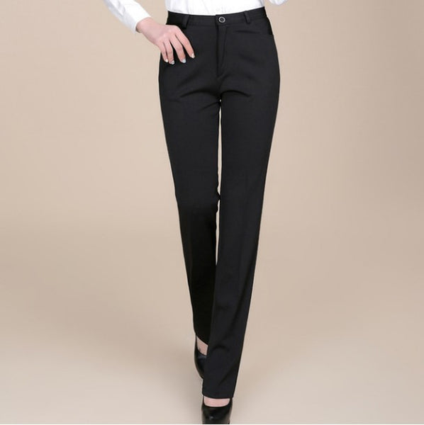 Mid Waist Female Full Formal Pants