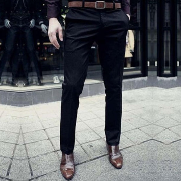 Business Slim Fit Flat Suit Pants